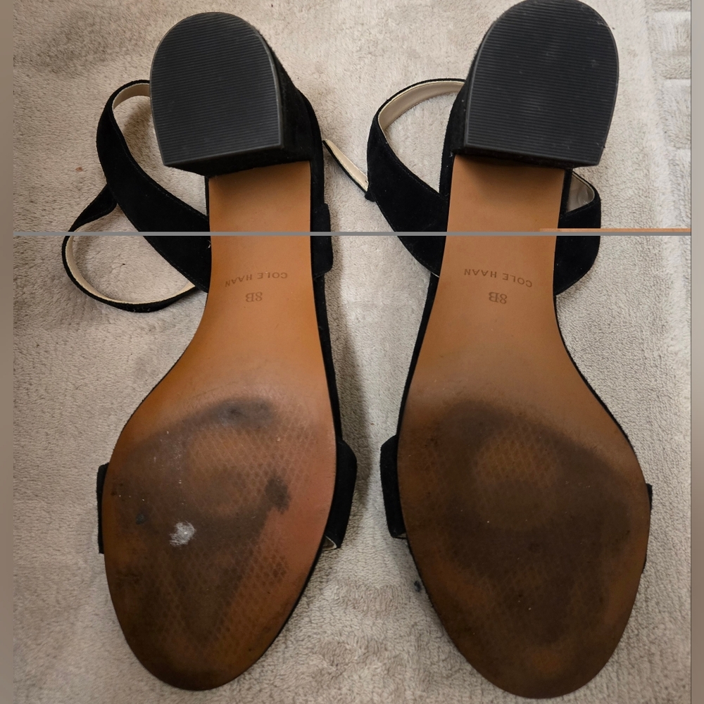 Cole Haan Black Suede Sandals - Picture 2 of 3